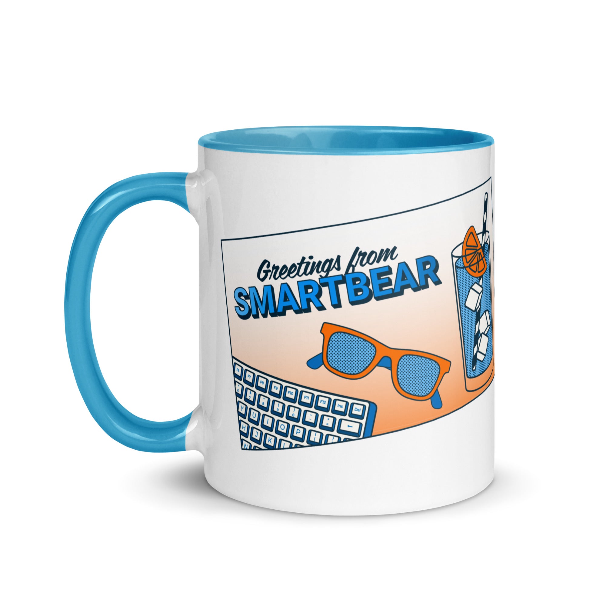 Working Remotely Chilling Globally Postcard Mug – SmartBear Swag Shop